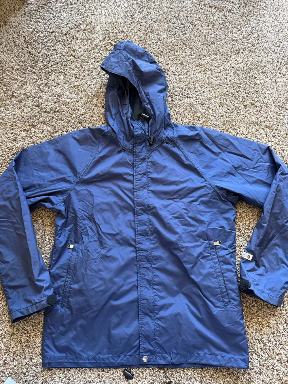 Vintage The North Face Gore-Tex Rain Jacket Mens Large Blue Hooded Made in USA
